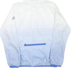 ADIDAS Mens White & Blue Hooded Zip Jacket XS Polyester Blend Sportswear