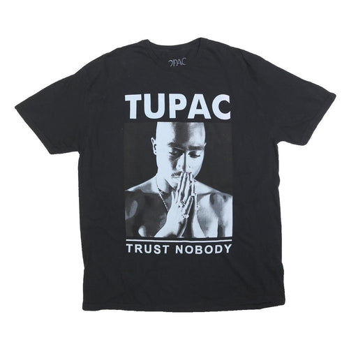 2PAC Mens Black XL Graphic T-Shirt Short Sleeve Crew Neck Trust Nobody Design