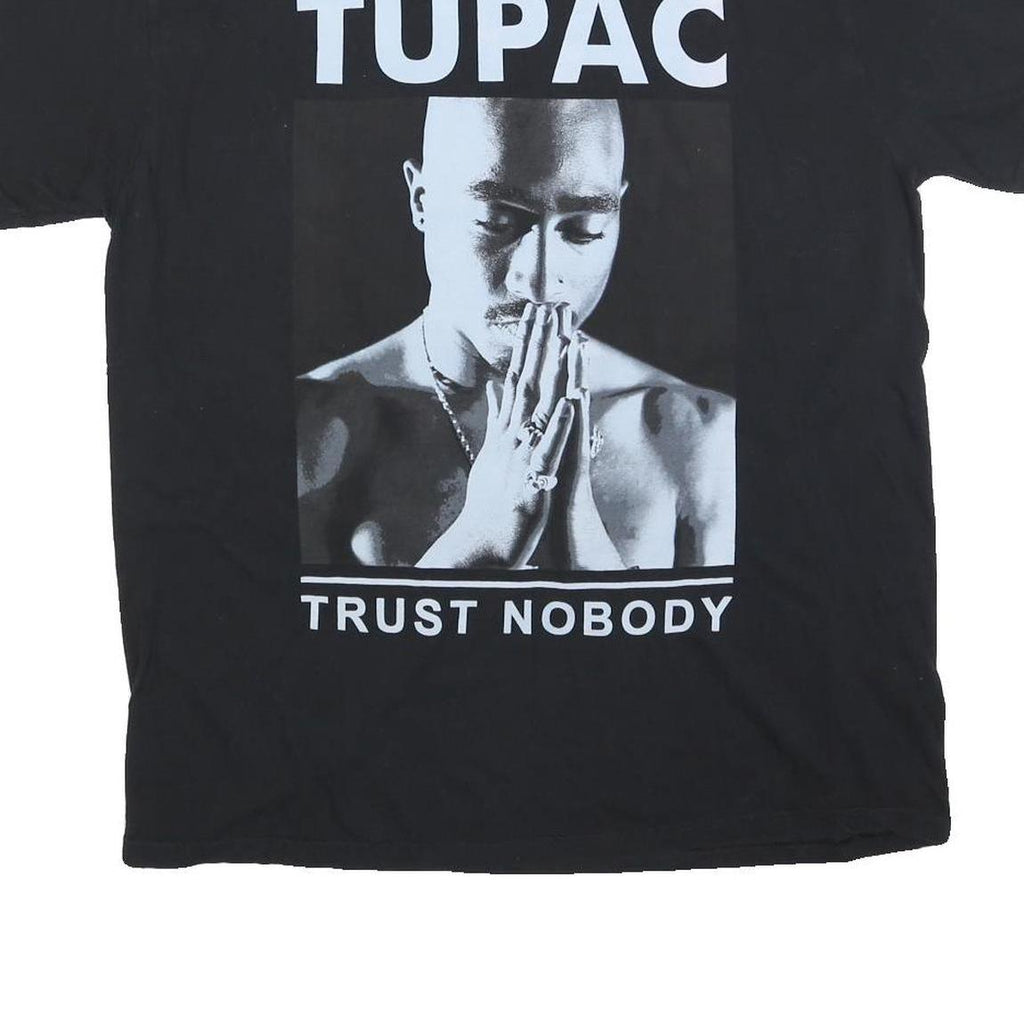 2PAC Mens Black XL Graphic T-Shirt Short Sleeve Crew Neck Trust Nobody Design