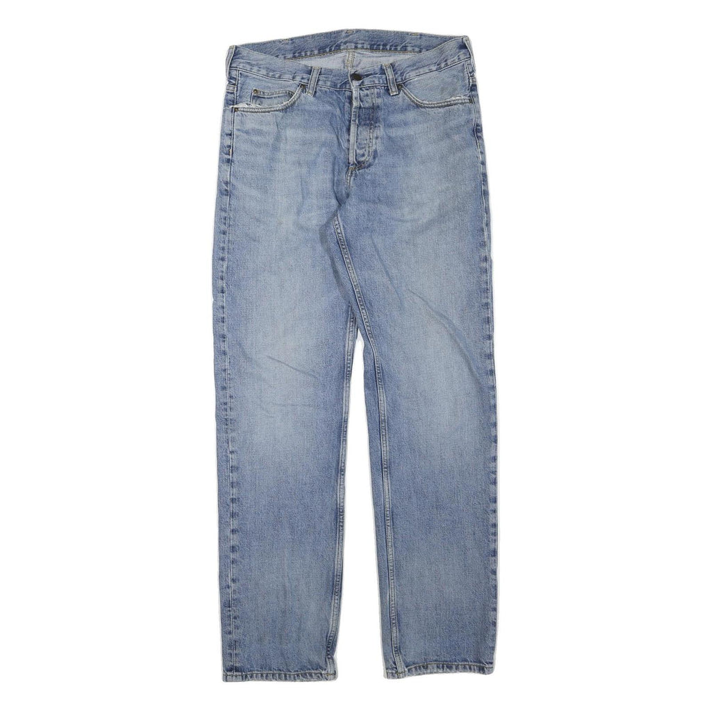 CARHARTT Mens Jeans Blue Regular Straight Denim Rinse W34 L33 Casual Workwear