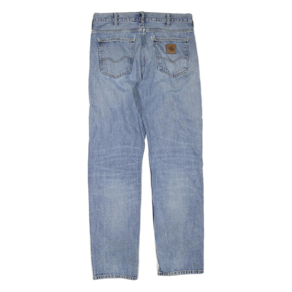 CARHARTT Mens Jeans Blue Regular Straight Denim Rinse W34 L33 Casual Workwear