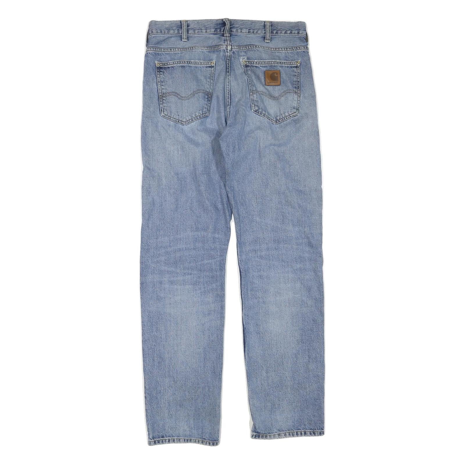 CARHARTT Mens Jeans Blue Regular Straight Denim Rinse W34 L33 Casual Workwear