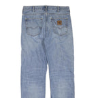 CARHARTT Mens Jeans Blue Regular Straight Denim Rinse W34 L33 Casual Workwear