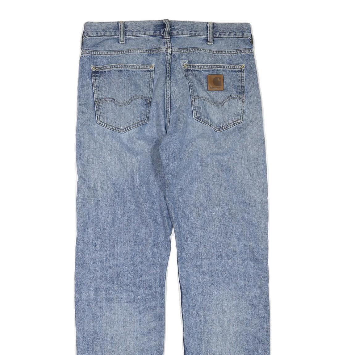 CARHARTT Mens Jeans Blue Regular Straight Denim Rinse W34 L33 Casual Workwear