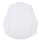 TOMMY HILFIGER Mens Blue & Brown Striped Shirt XL Classic Cotton Blend Long