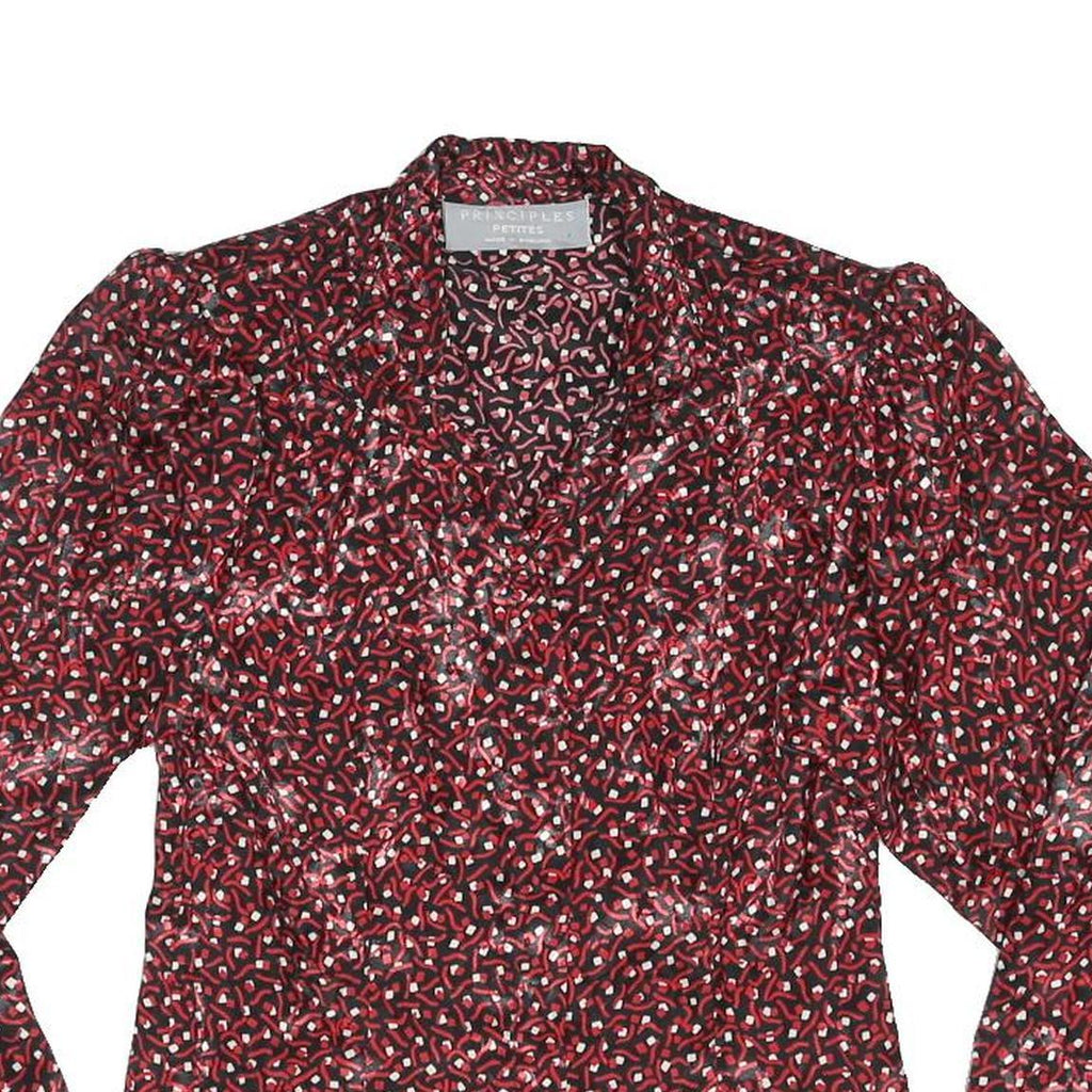 PRINCIPLES Womens Red Printed Shirt Long Sleeve Collared M Stylish Blouse
