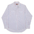 WRANGLER Mens Blue & Maroon Stripe Shirt L Button Front Western Style