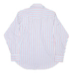 WRANGLER Mens Blue & Maroon Stripe Shirt L Button Front Western Style