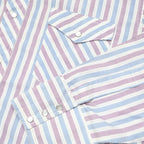 WRANGLER Mens Blue & Maroon Stripe Shirt L Button Front Western Style