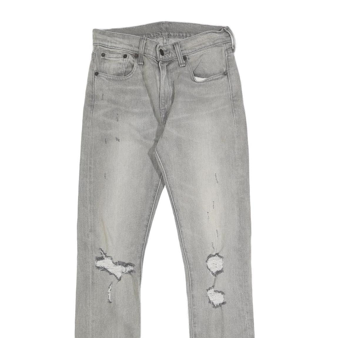 LEVI'S 505C Womens Jeans Grey Slim Skinny Denim W25 L32 Distressed