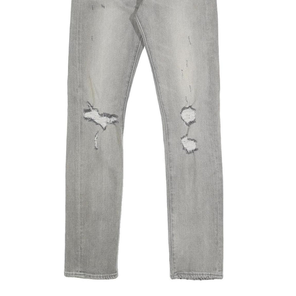 LEVI'S 505C Womens Jeans Grey Slim Skinny Denim W25 L32 Distressed