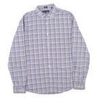 TOMMY HILFIGER Mens Blue & Red Check Shirt L Slim Fit Cotton Blend Casual