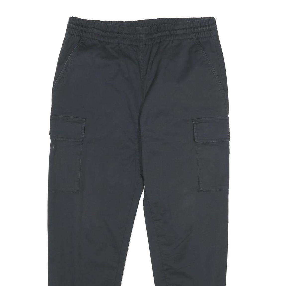 NEW BALANCE Mens Regular Black Cotton Blend Drawstring Cargo Trousers W32 L28