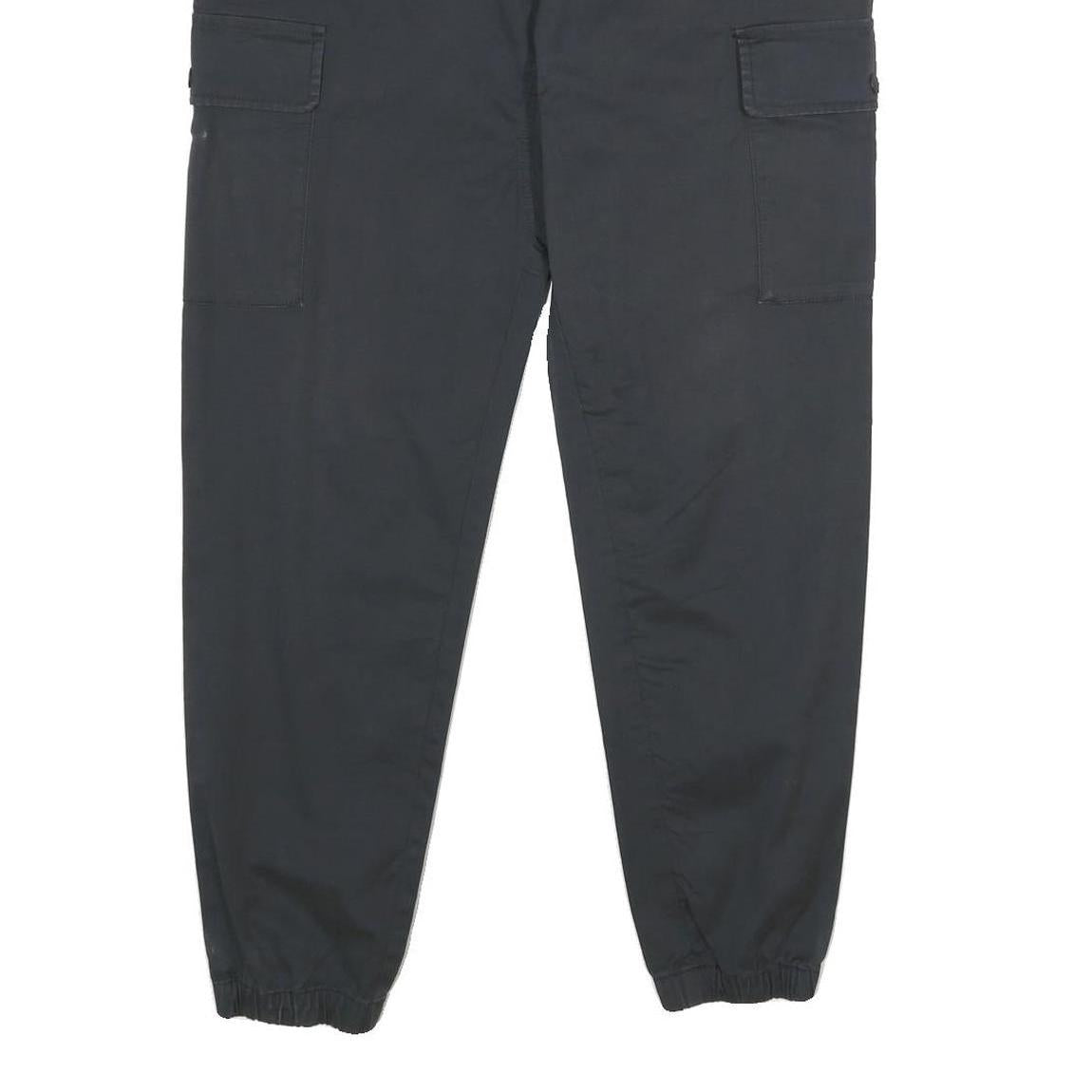 NEW BALANCE Mens Regular Black Cotton Blend Drawstring Cargo Trousers W32 L28