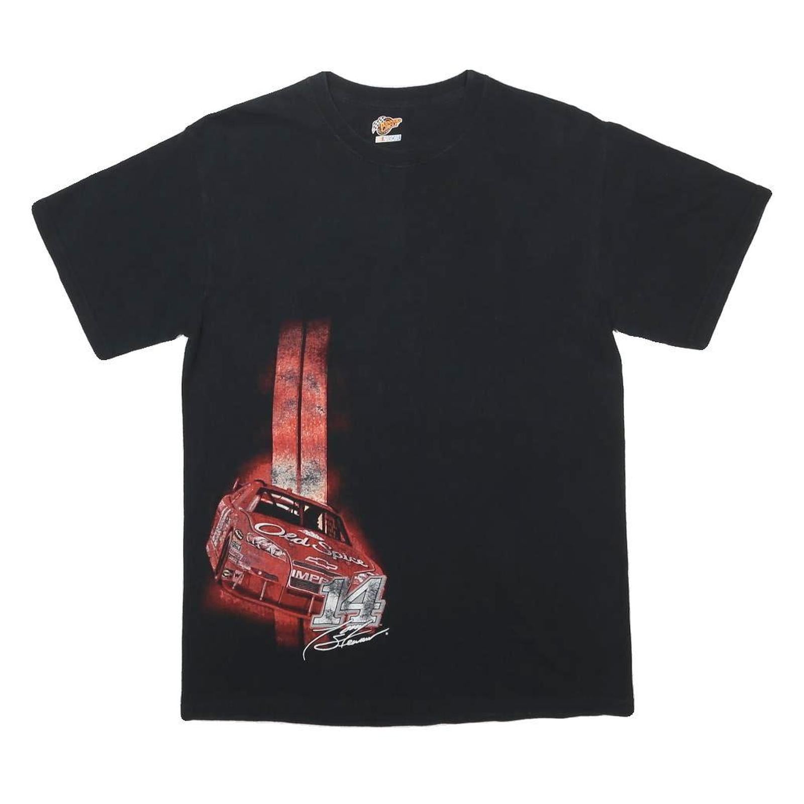 WINNER'S CIRCLE Mens Black Racing Car Graphic T-Shirt M Short Sleeve Crew Neck