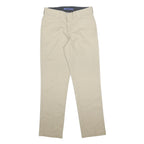 DICKIES Mens Cotton Blend Beige Regular Straight Trousers W32 L32 Workwear Zip