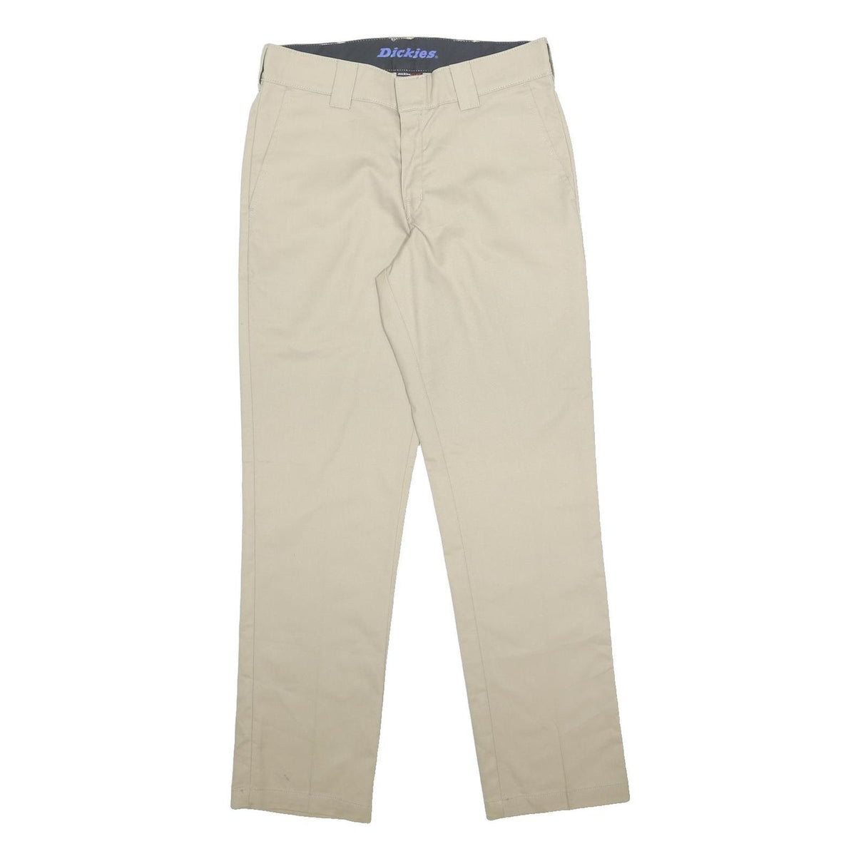 DICKIES Mens Cotton Blend Beige Regular Straight Trousers W32 L32 Workwear Zip