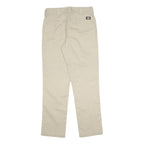 DICKIES Mens Cotton Blend Beige Regular Straight Trousers W32 L32 Workwear Zip