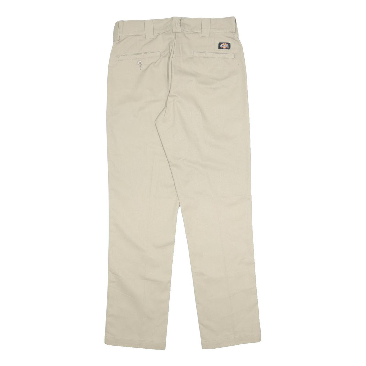 DICKIES Mens Cotton Blend Beige Regular Straight Trousers W32 L32 Workwear Zip