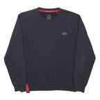 ALPHA INDUSTRIES Mens Navy Blue Crew Neck M Cotton Blend Sweatshirt Casual
