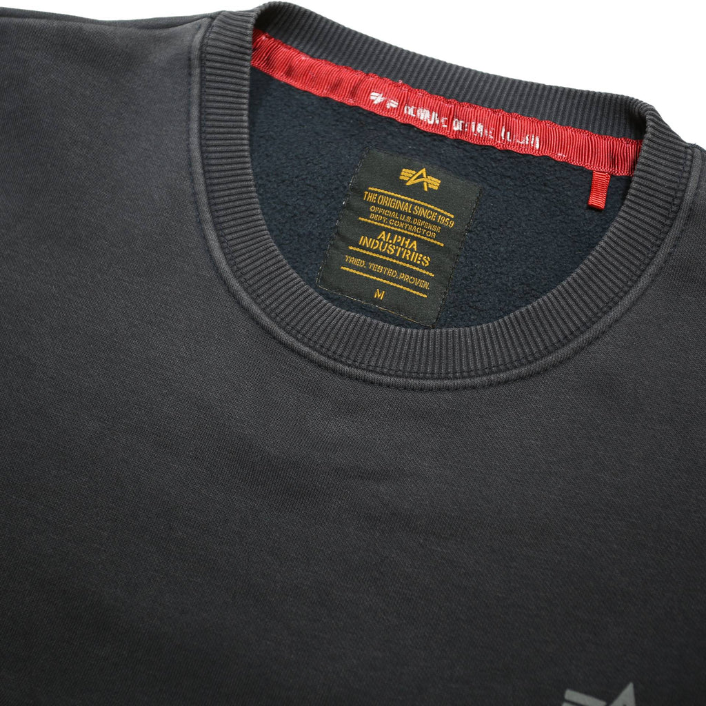 ALPHA INDUSTRIES Mens Navy Blue Crew Neck M Cotton Blend Sweatshirt Casual
