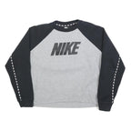 NIKE Womens Grey & Black Logo Crew Neck XL Sweatshirt Casual Sportswear