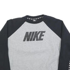 NIKE Womens Grey & Black Logo Crew Neck XL Sweatshirt Casual Sportswear
