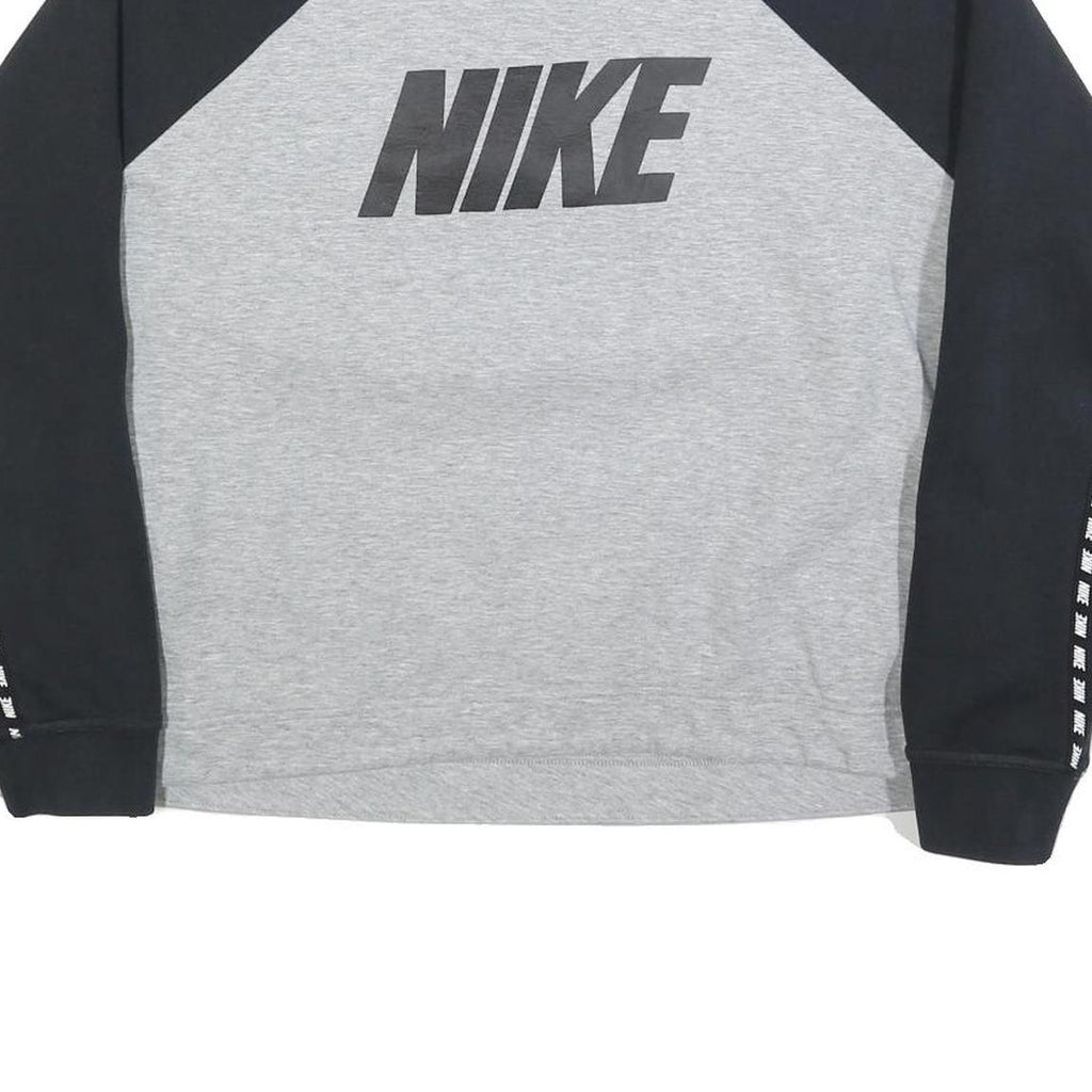 NIKE Womens Grey & Black Logo Crew Neck XL Sweatshirt Casual Sportswear