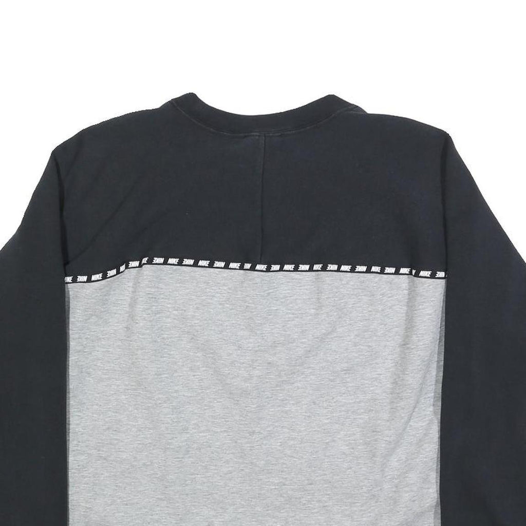 NIKE Womens Grey & Black Logo Crew Neck XL Sweatshirt Casual Sportswear