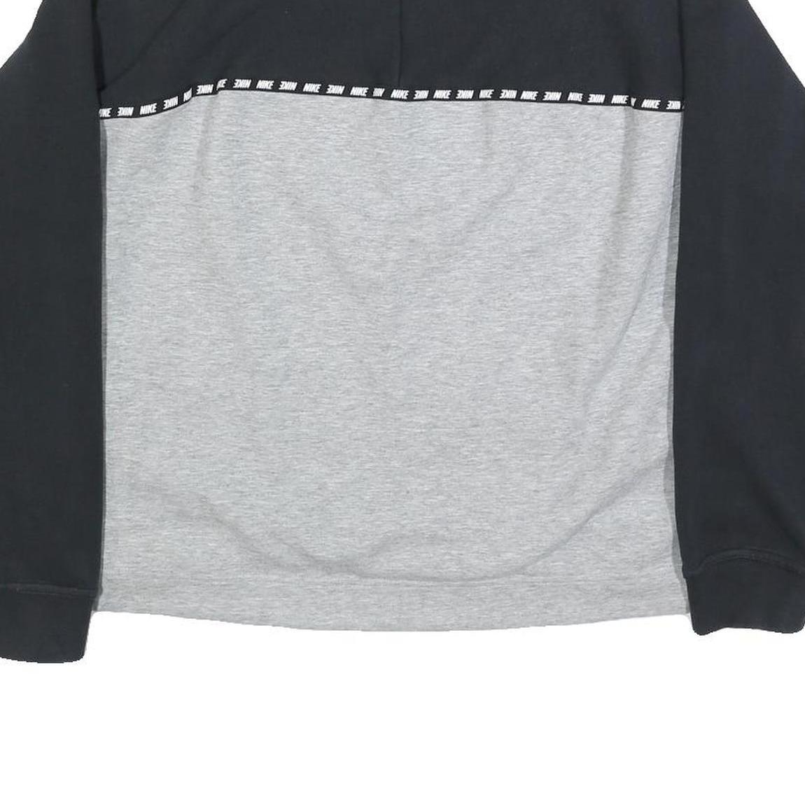 NIKE Womens Grey & Black Logo Crew Neck XL Sweatshirt Casual Sportswear