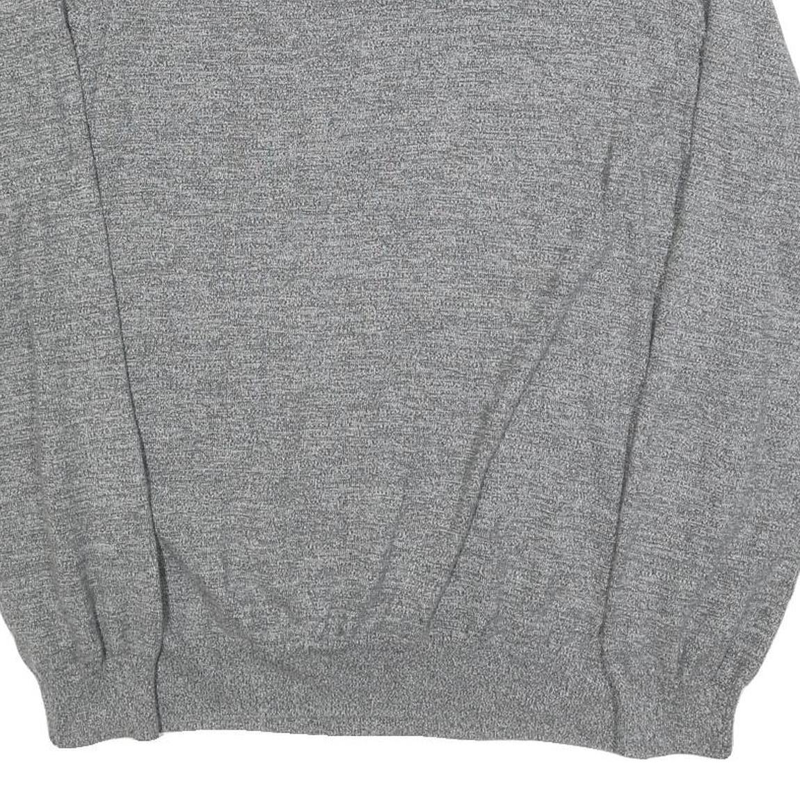 TOMMY HILFIGER Mens Grey Cotton Blend Patterned Crew Neck Basic Knit XL Jumper