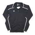 ADIDAS Mens Black & White Track Jacket L Polyester Blend Zip Sportswear