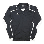 ADIDAS Mens Black & White Track Jacket L Polyester Blend Zip Sportswear