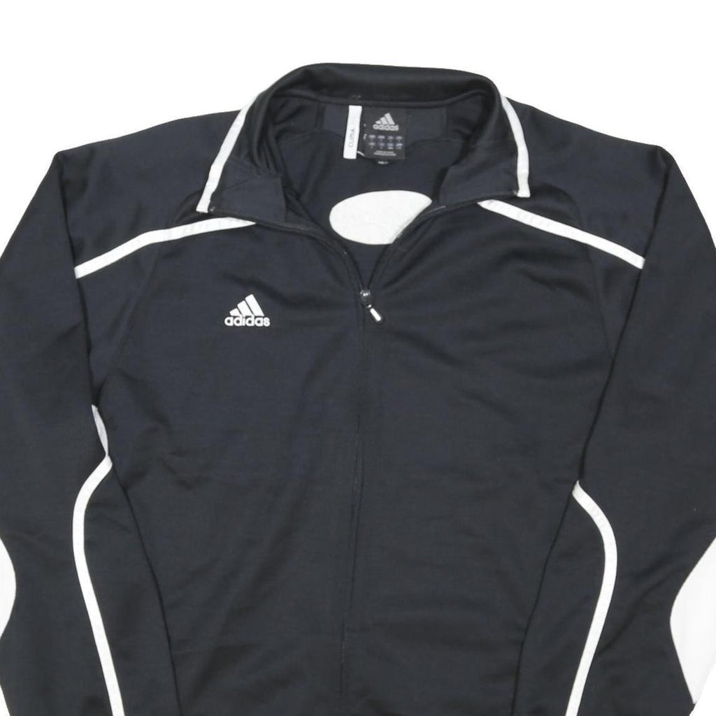 ADIDAS Mens Black & White Track Jacket L Polyester Blend Zip Sportswear
