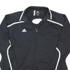 ADIDAS Mens Black & White Track Jacket L Polyester Blend Zip Sportswear