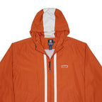 CHAPS RALPH LAUREN Mens Orange & White Zip Jacket L Polyester Plain Lightweight