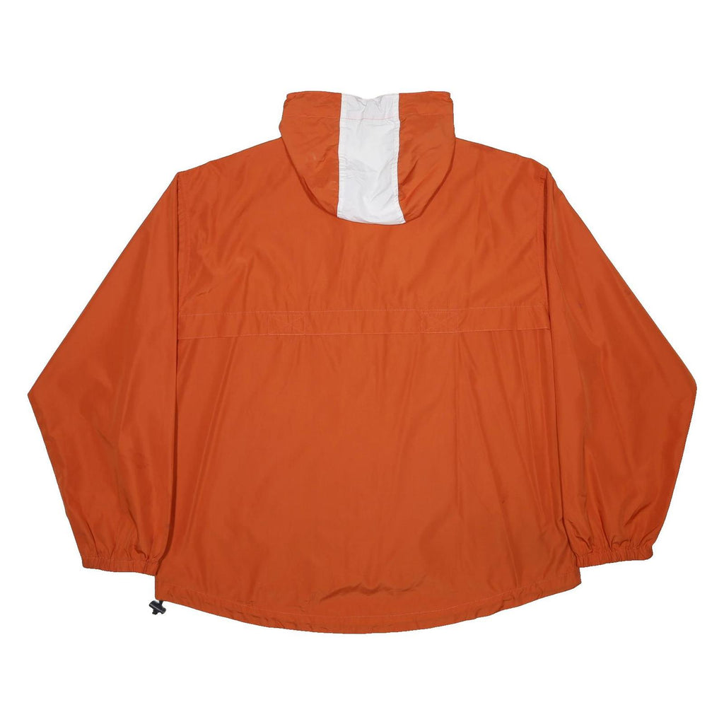 CHAPS RALPH LAUREN Mens Orange & White Zip Jacket L Polyester Plain Lightweight