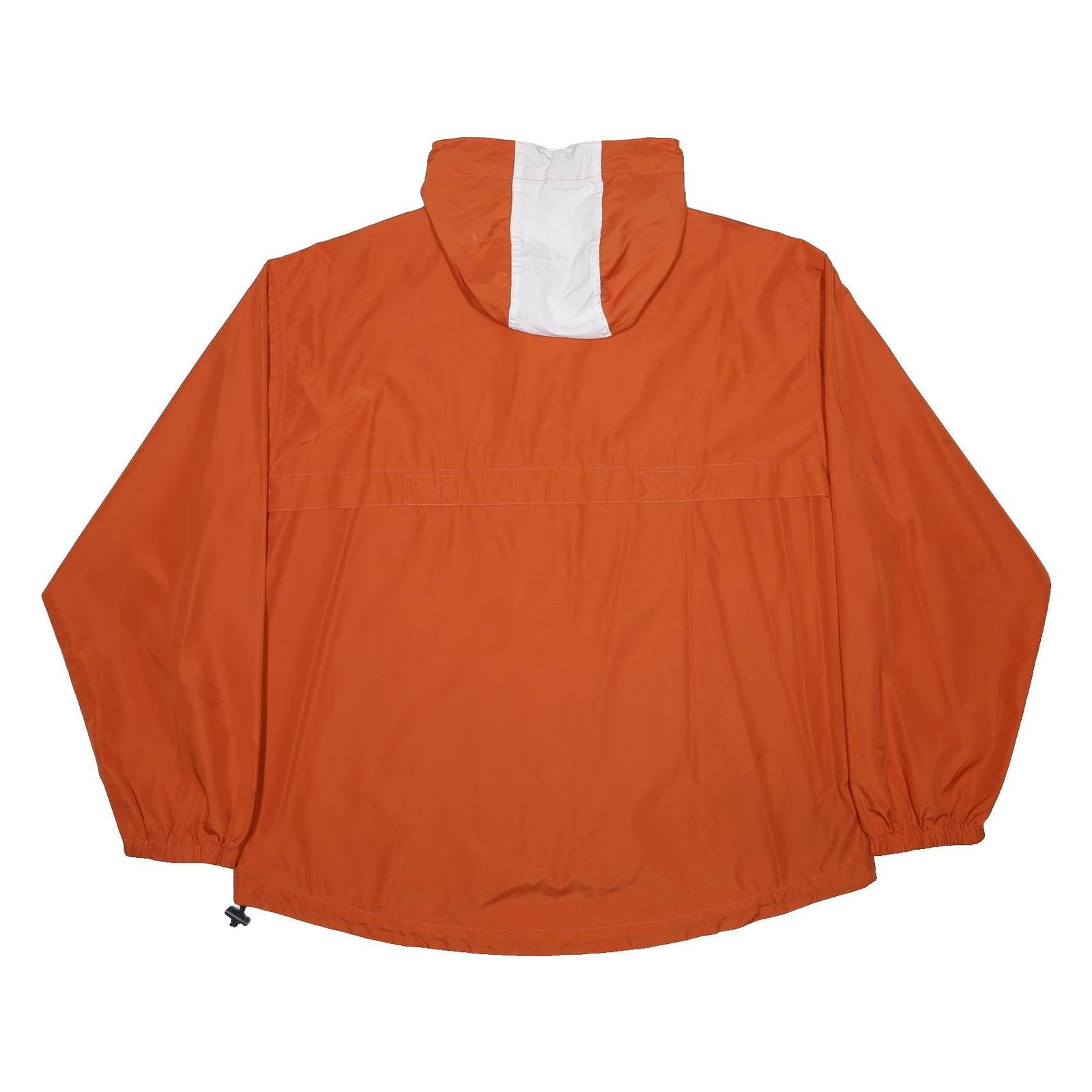CHAPS RALPH LAUREN Mens Orange & White Zip Jacket L Polyester Plain Lightweight