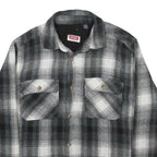 WRANGLER Mens Black & White Check Shirt M Casual Cotton Blend Long Sleeve Button