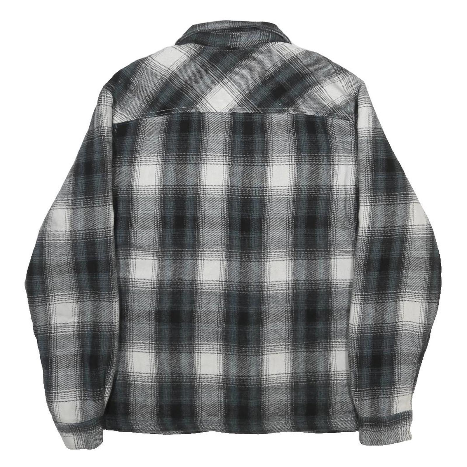 WRANGLER Mens Black & White Check Shirt M Casual Cotton Blend Long Sleeve Button