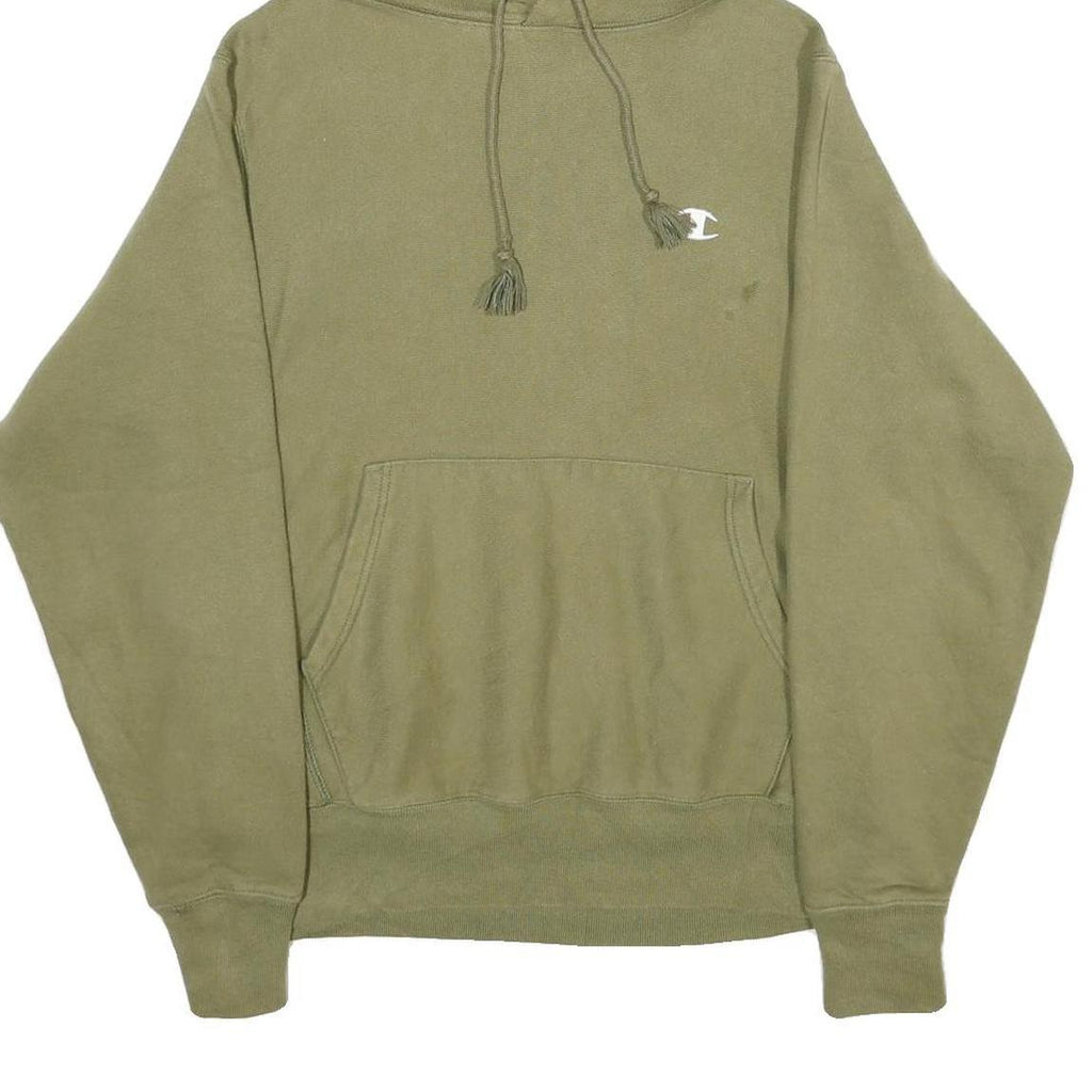CHAMPION REVERSE WEAVE Mens Green Pullover Hoodie S Comfortable Cotton Blend