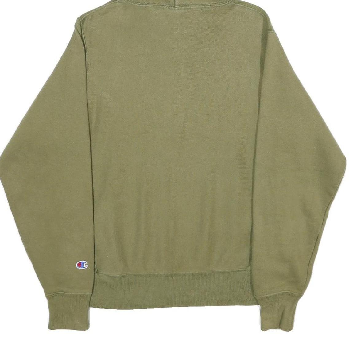 CHAMPION REVERSE WEAVE Mens Green Pullover Hoodie S Comfortable Cotton Blend