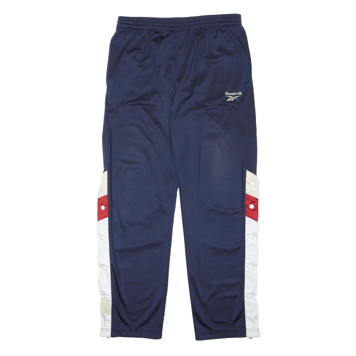 REEBOK Mens Polyester Blend Navy Blue Regular Straight Trousers W32 L30