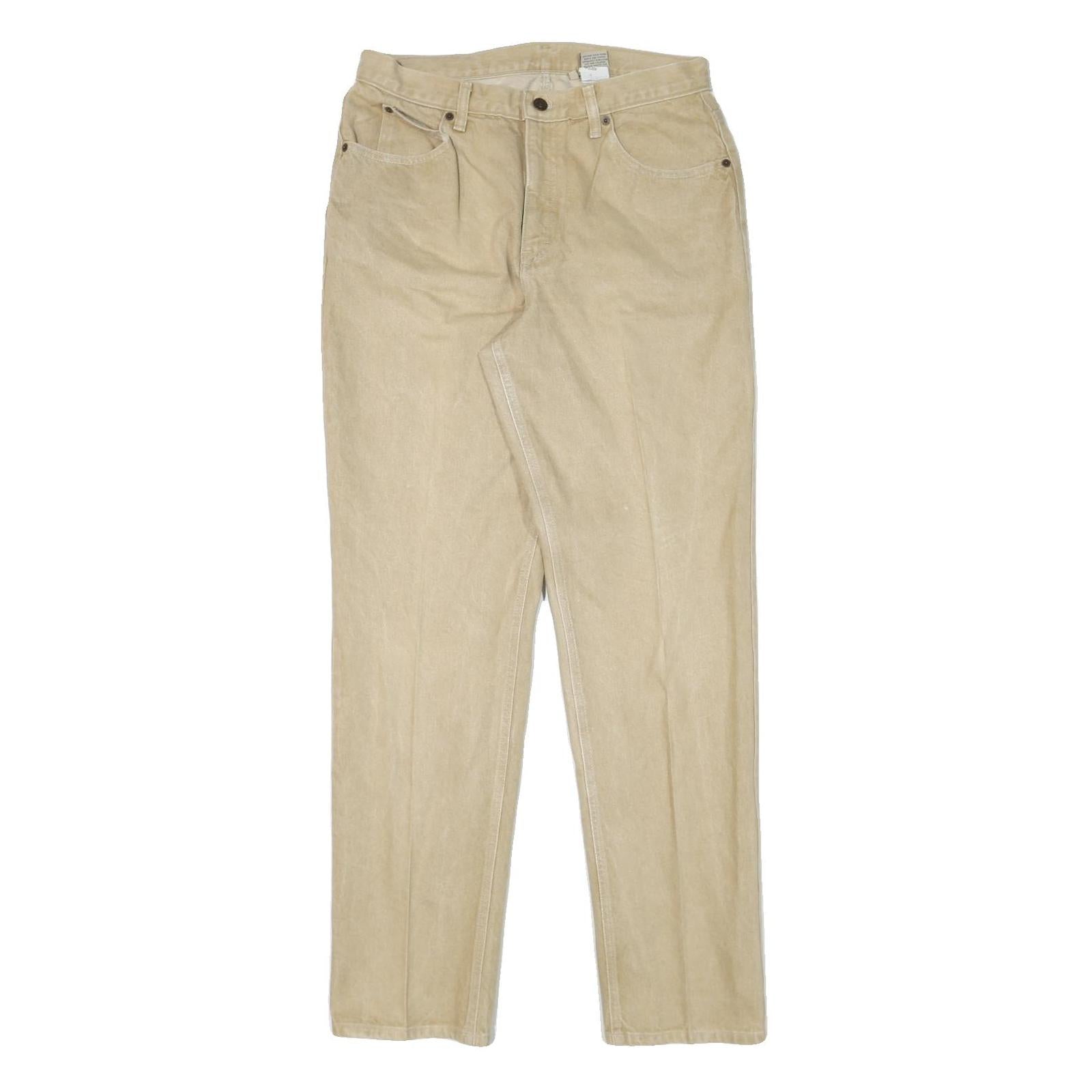 CALVIN KLEIN Womens Jeans Beige Regular Straight Denim W30 L33 Classic Zip