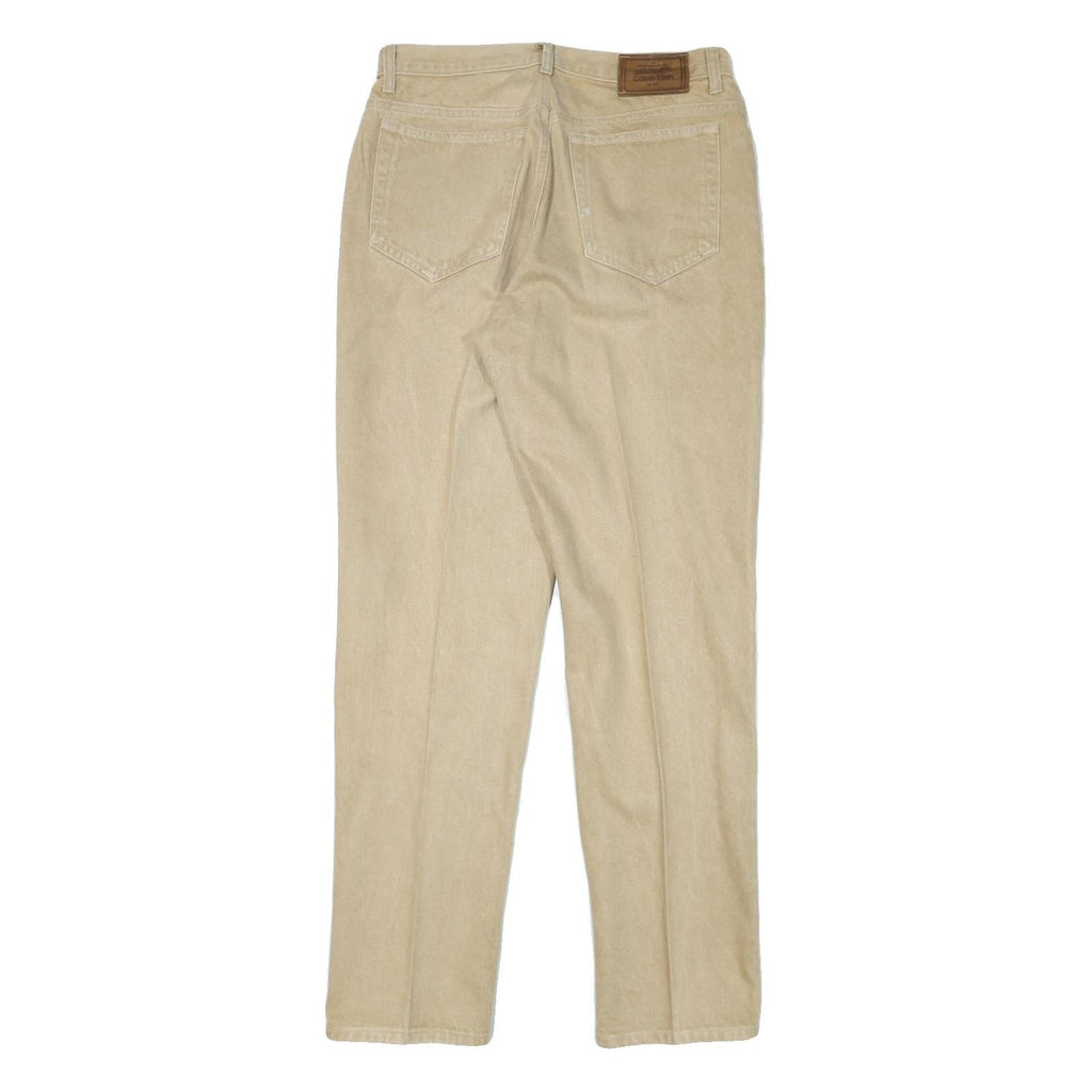 CALVIN KLEIN Womens Jeans Beige Regular Straight Denim W30 L33 Classic Zip