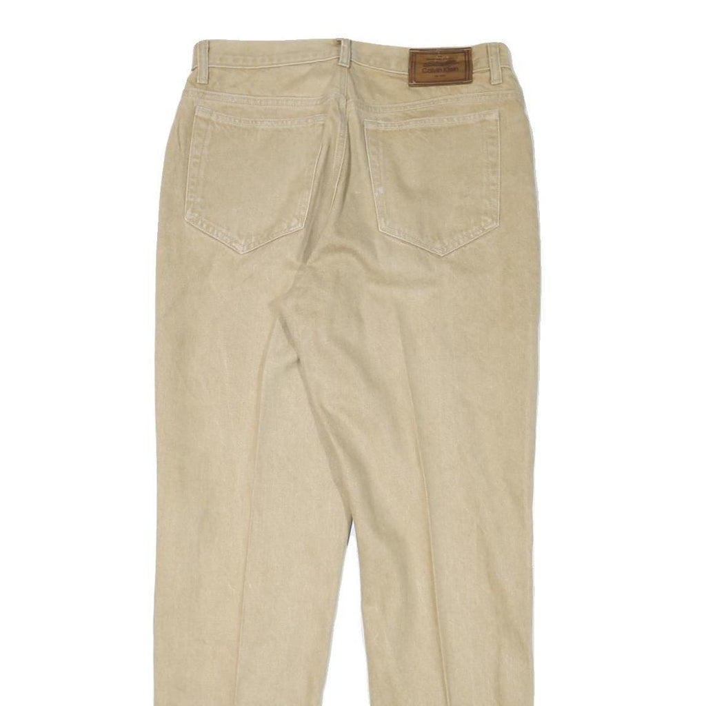 CALVIN KLEIN Womens Jeans Beige Regular Straight Denim W30 L33 Classic Zip