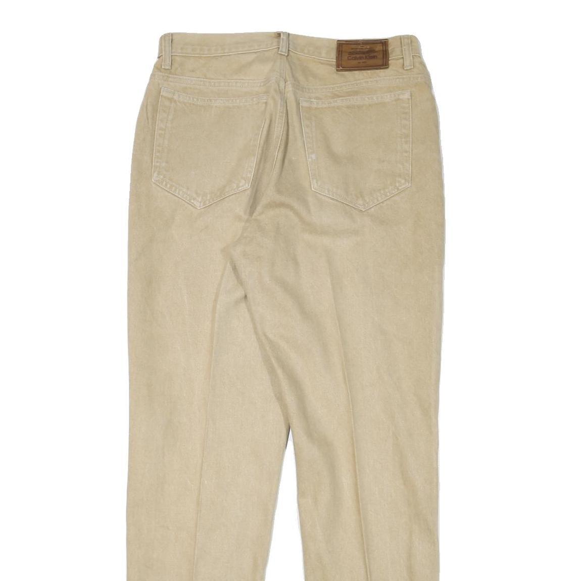 CALVIN KLEIN Womens Jeans Beige Regular Straight Denim W30 L33 Classic Zip