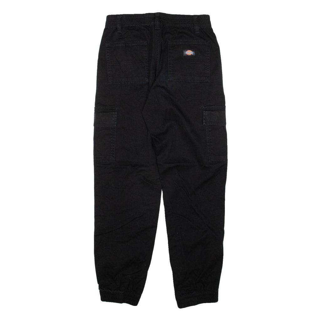 DICKIES Cuffed Cargo Womens Trousers Black Relaxed Tapered W26 L29