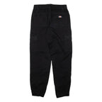 DICKIES Cuffed Cargo Womens Trousers Black Relaxed Tapered W26 L29