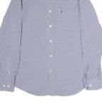 NAUTICA Mens Blue & White Check Shirt M Long Sleeve Cotton Casual Button Shirt